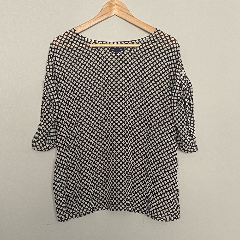 Gap Black & White Sheer Top
